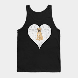 Mastiff Heart Jigsaw Pieces Design - Gift for Mastiff Lovers Tank Top